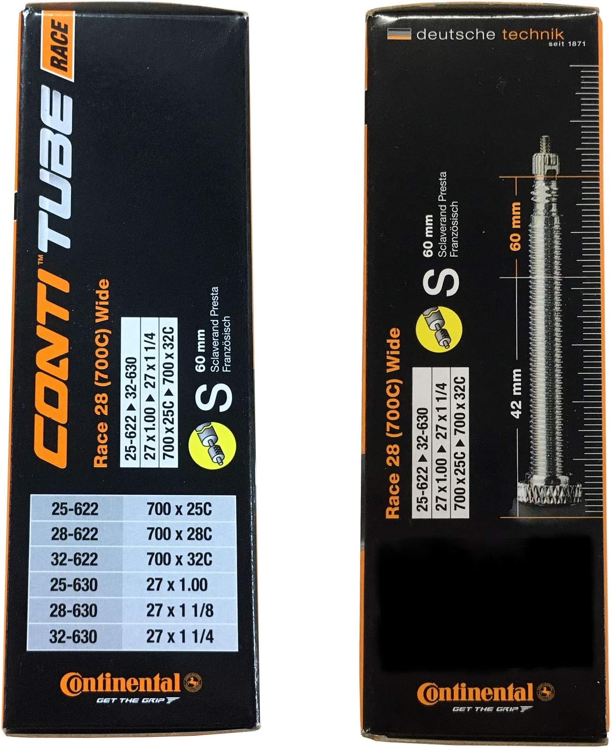 Continental Race 28 700 x 25c Bike Inner Tubes with Presta