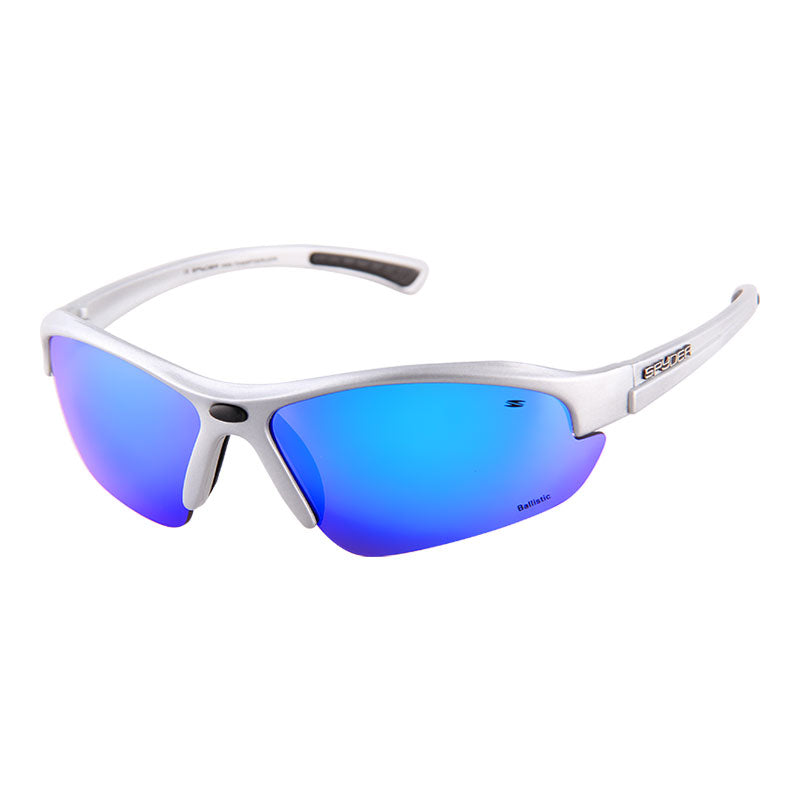 Spyder Polycarbonate Interchangeable Sports Eyewear ANTI VIRUS S092 PCM (Silver Frame/Revo Blue Lens) cycle2cycleuae